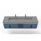 Castello Usa Nile 72" Wall Mounted  Blue Vanity With Gray Top And Black Handles CB-MC-72BLU-BL-2053-GR - alternate 5
